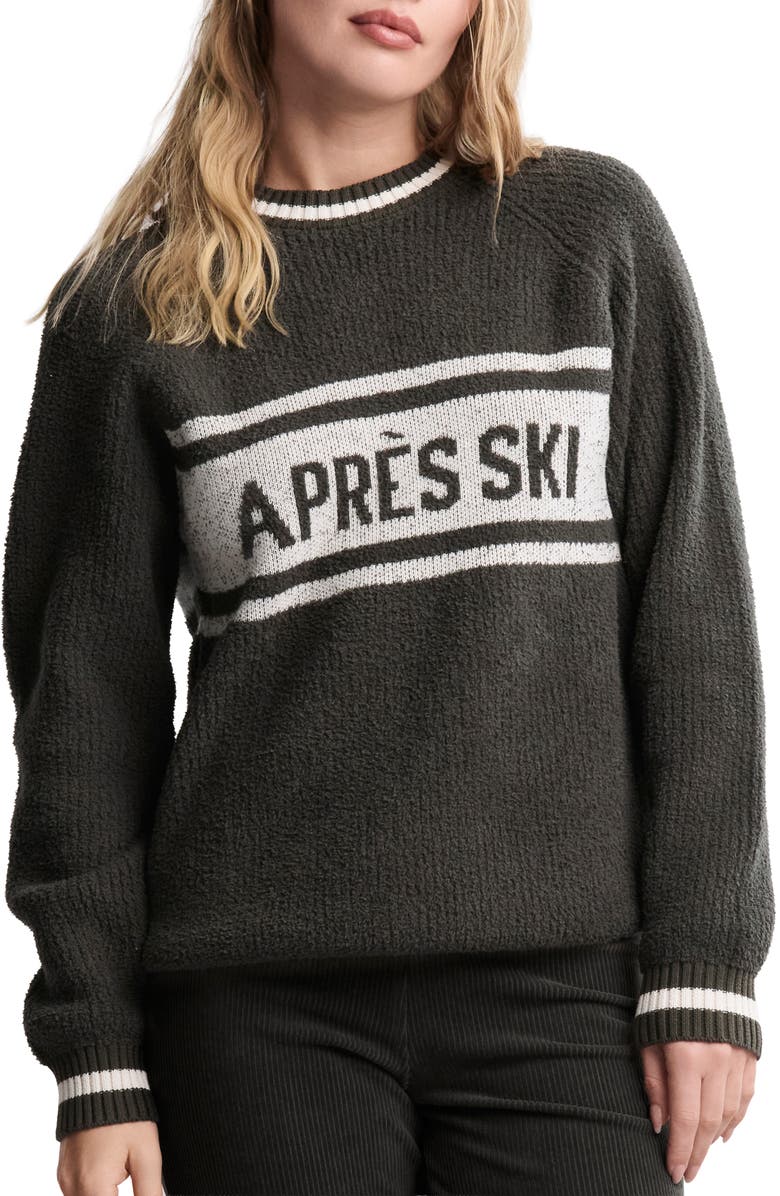 Barefoot Dreams<sup>®</sup> CozyChic<sup>®</sup> Aprés Ski Sweater, Main, color, Dark Moss-Cream