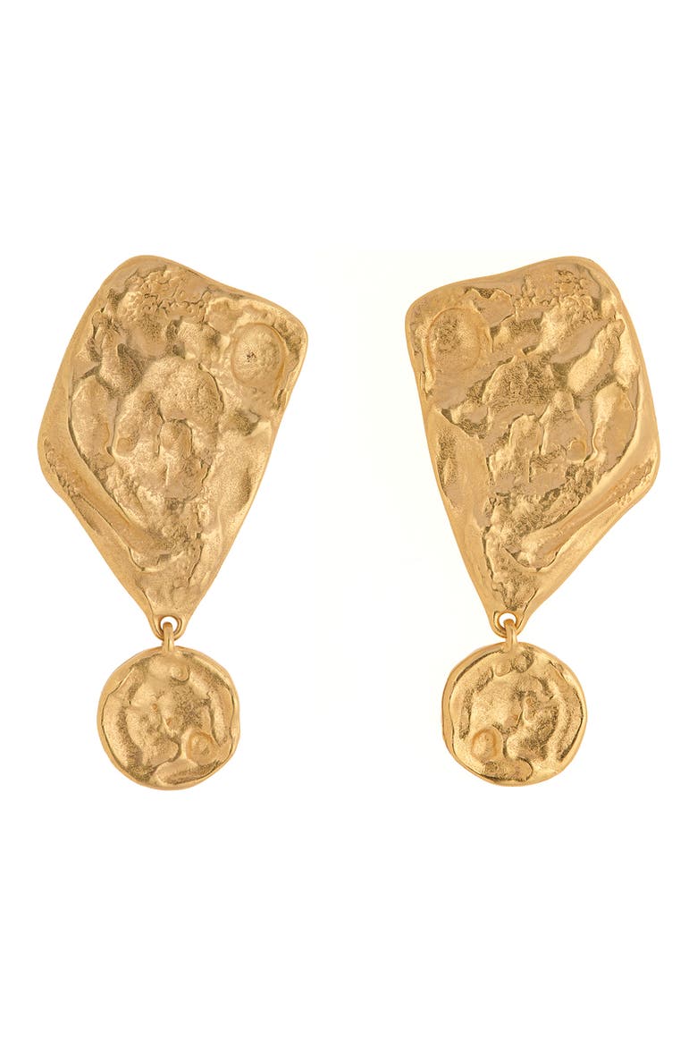 Mason Molten Drop Earrings, Main, color, GOLD TONE