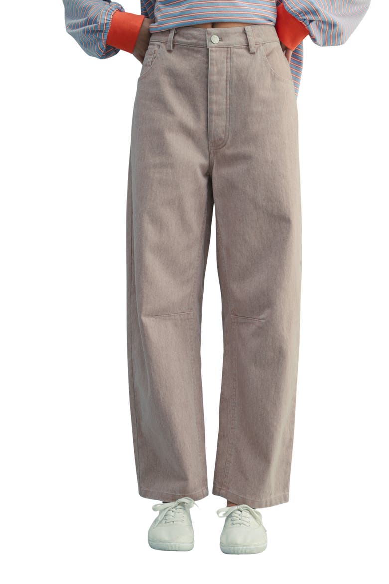 High Waist Barrel Leg Jeans, Main, color, ROSE