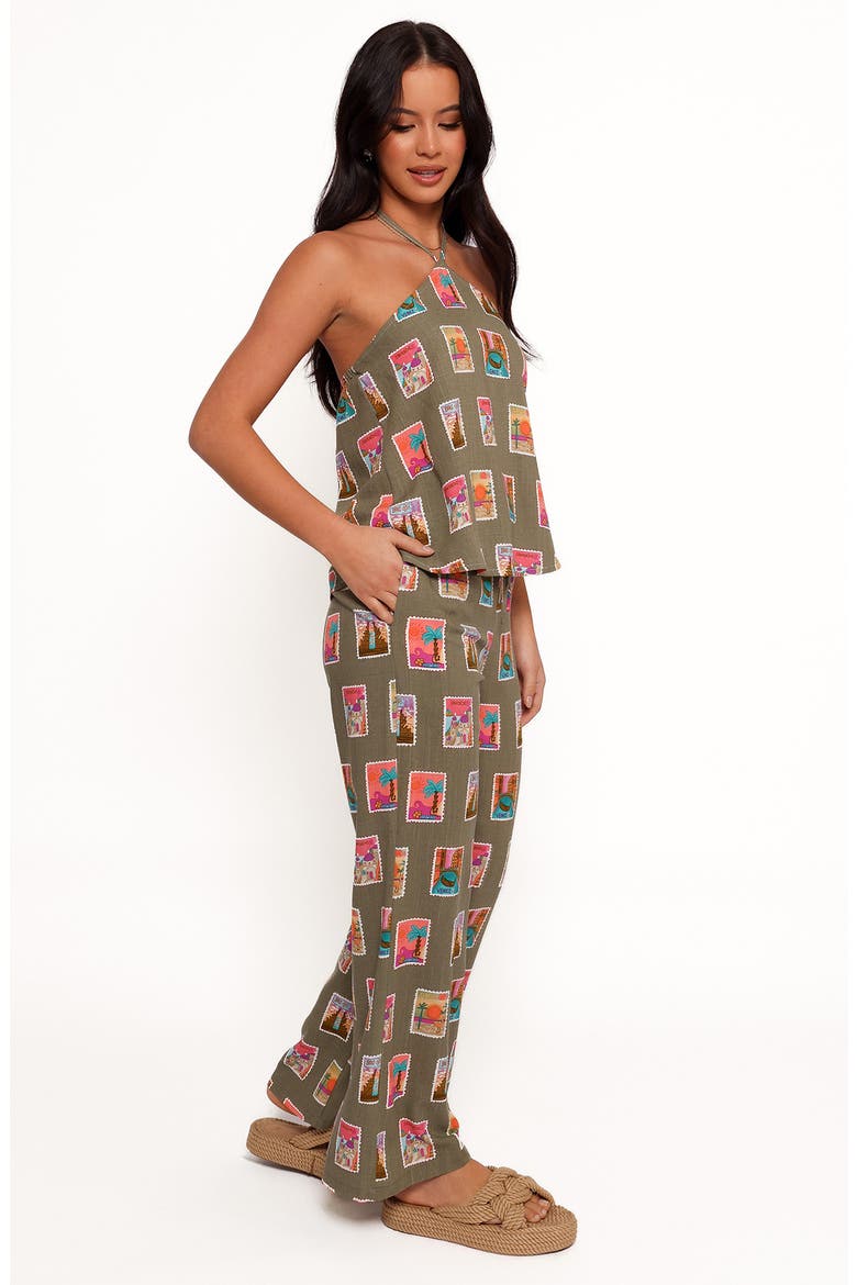 Hana Print Tie Waist Wide Leg Pants, Alternate, color, OLIVE PRINT
