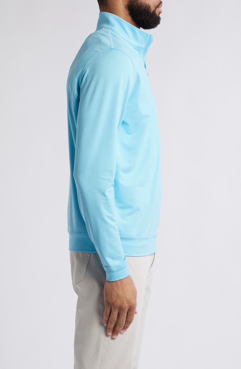 Peter Millar Perth Mélange Performance Quarter Zip Pullover, Alternate, color, Maya Blue