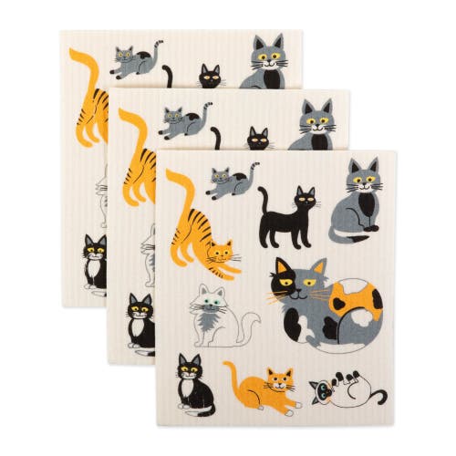 Dii Swedish Dishcloth Set/3, Reusable & Absorbent In Multi