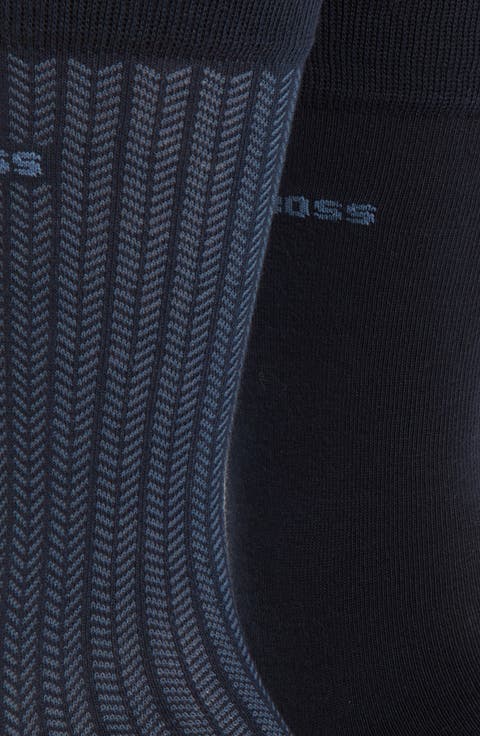 2-Pack Mini Pattern Chevron Crew Socks