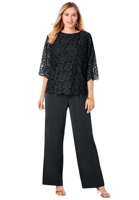 Popover Lace Jumpsuit (Plus Available)