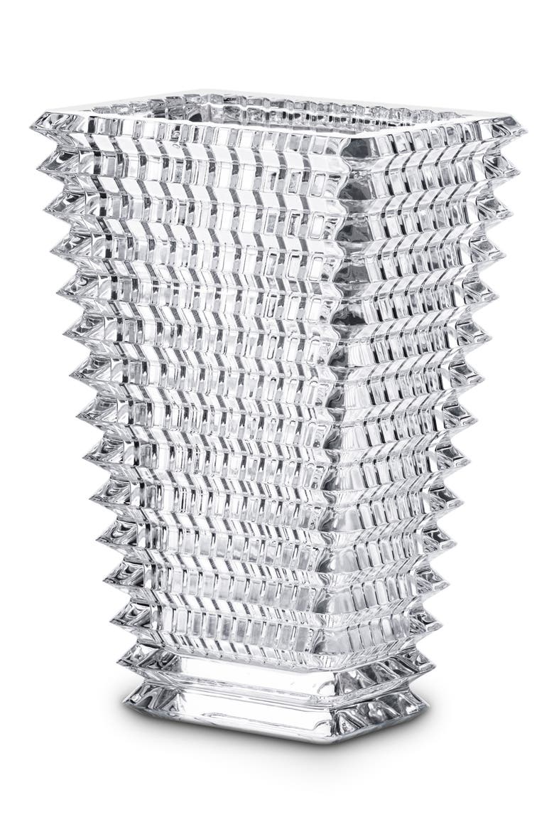 Small Rectangular Eye Lead Crystal Vase, Main, color, CLEAR