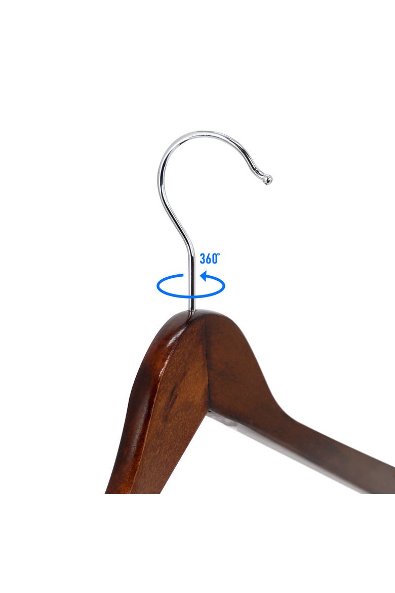 20 Piece Acacia Wood Swivel Hook Hanger Set, Alternate, color, Dark Brown