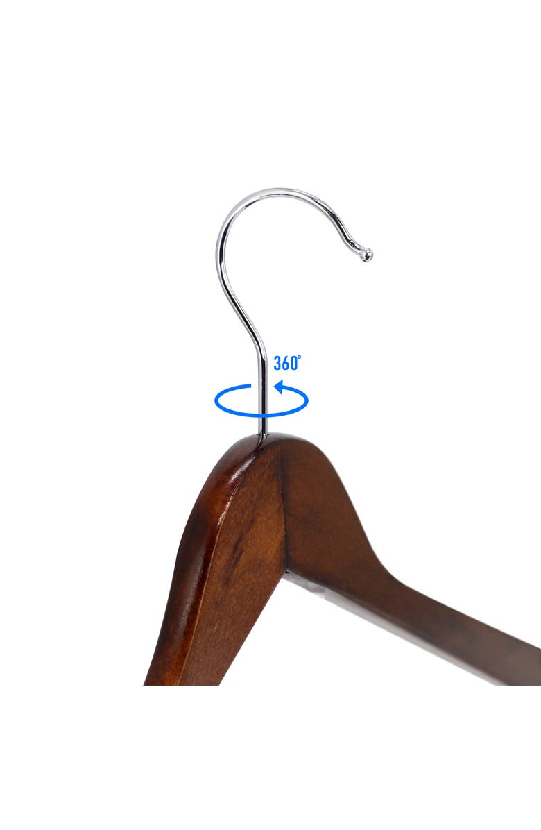 Megachef 20 Piece Acacia Wood Swivel Hook Hanger Set, Alternate, color, Dark Brown