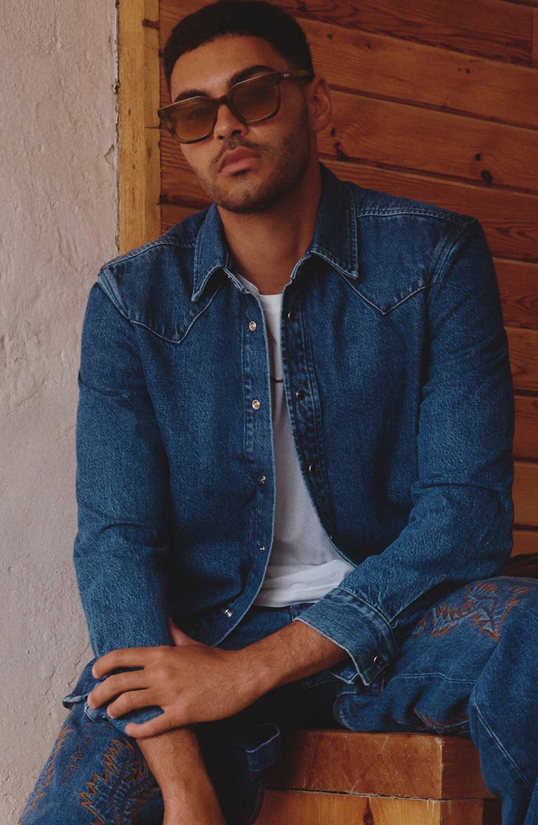 QUAY Game Over 49mm Square Sunglasses, Alternate, color, Coffee Swirl/ Sepia