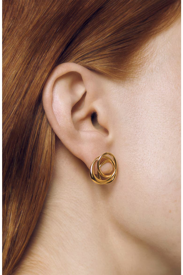 Nura Wrap Stud Earrings, Alternate, color, 18CT GOLD VERMEIL