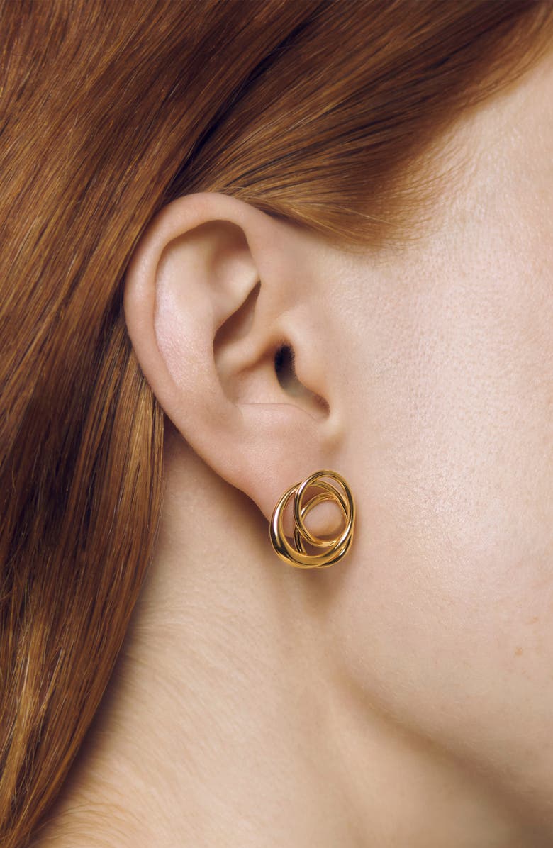 Monica Vinader Nura Wrap Stud Earrings, Alternate, color, 18Ct Gold Vermeil