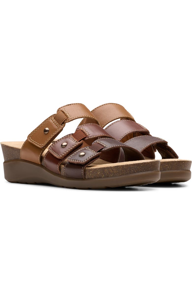 Clarks<sup>®</sup> Calenne Lily Slide Sandal, Main, color, Brown Multi