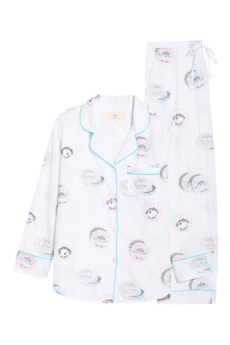 Cotton Poplin Pajamas, Alternate, color, PEARL