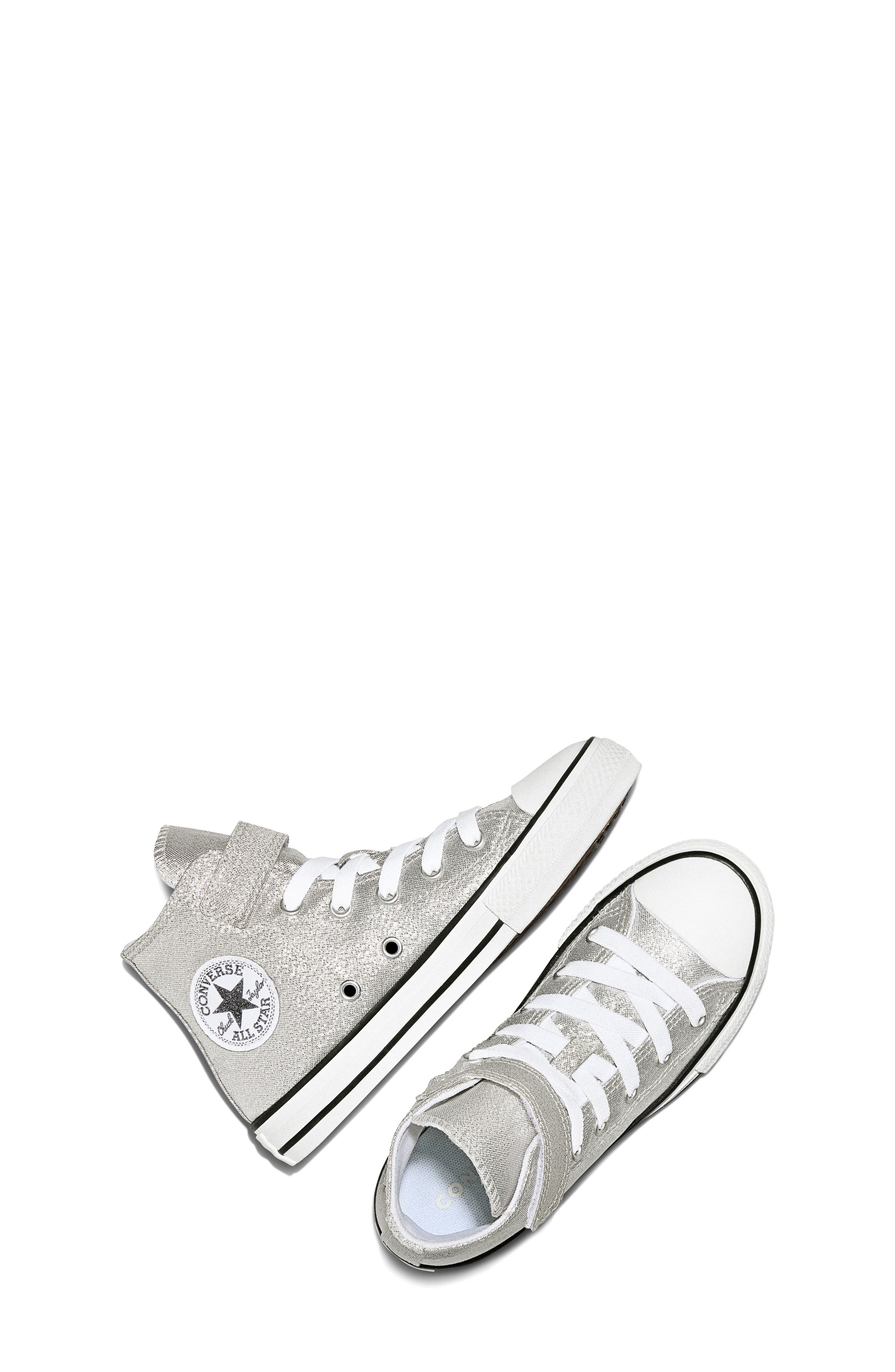 Converse Kids' Chuck Taylor All Star Easy On Canvas High Top Sneaker, Alternate, color, Light Grey/ White/ Black