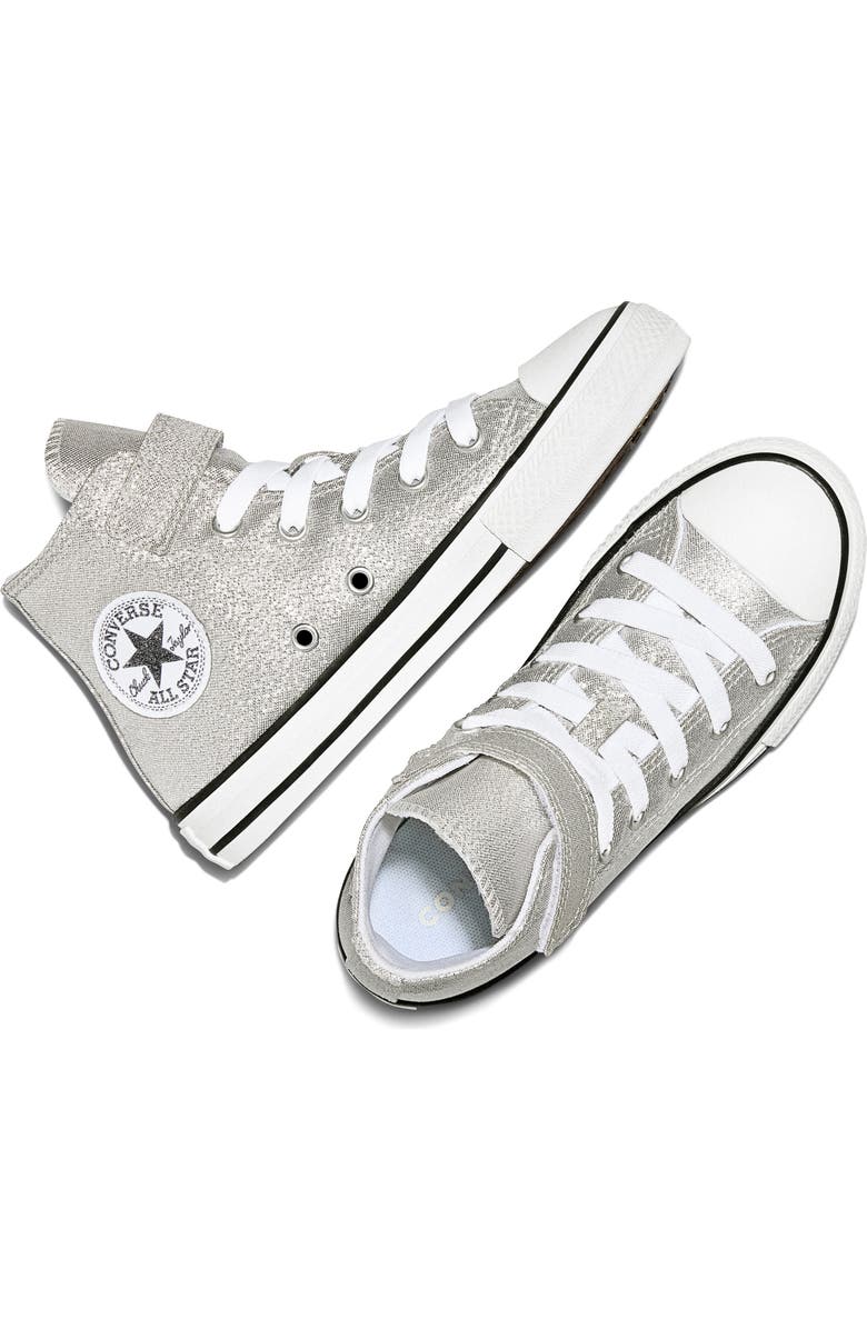 Converse Kids' Chuck Taylor All Star Easy On Canvas High Top Sneaker, Alternate, color, Light Grey/ White/ Black