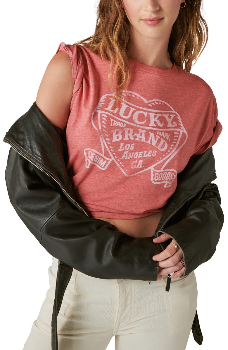 Lucky Brand Lucky Heart Graphic T-Shirt, Alternate, color,
