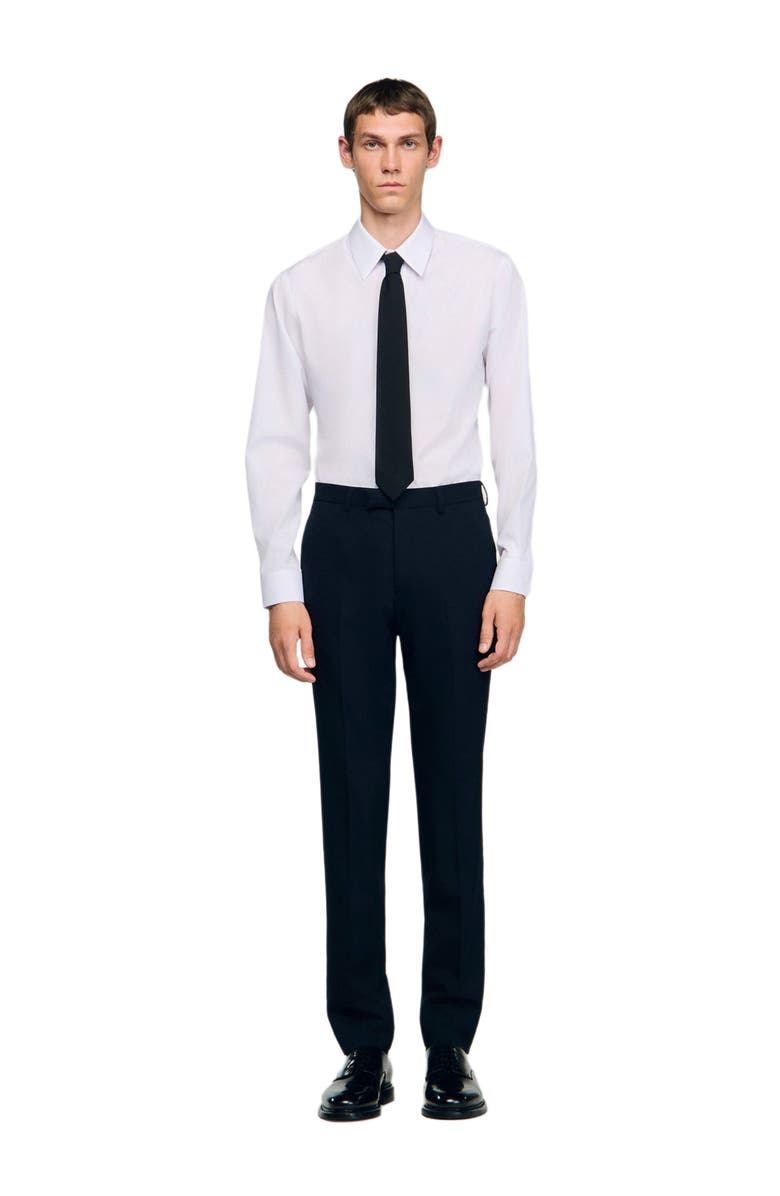 SANDRO Wool suit trousers, Alternate, color, Navy Blue