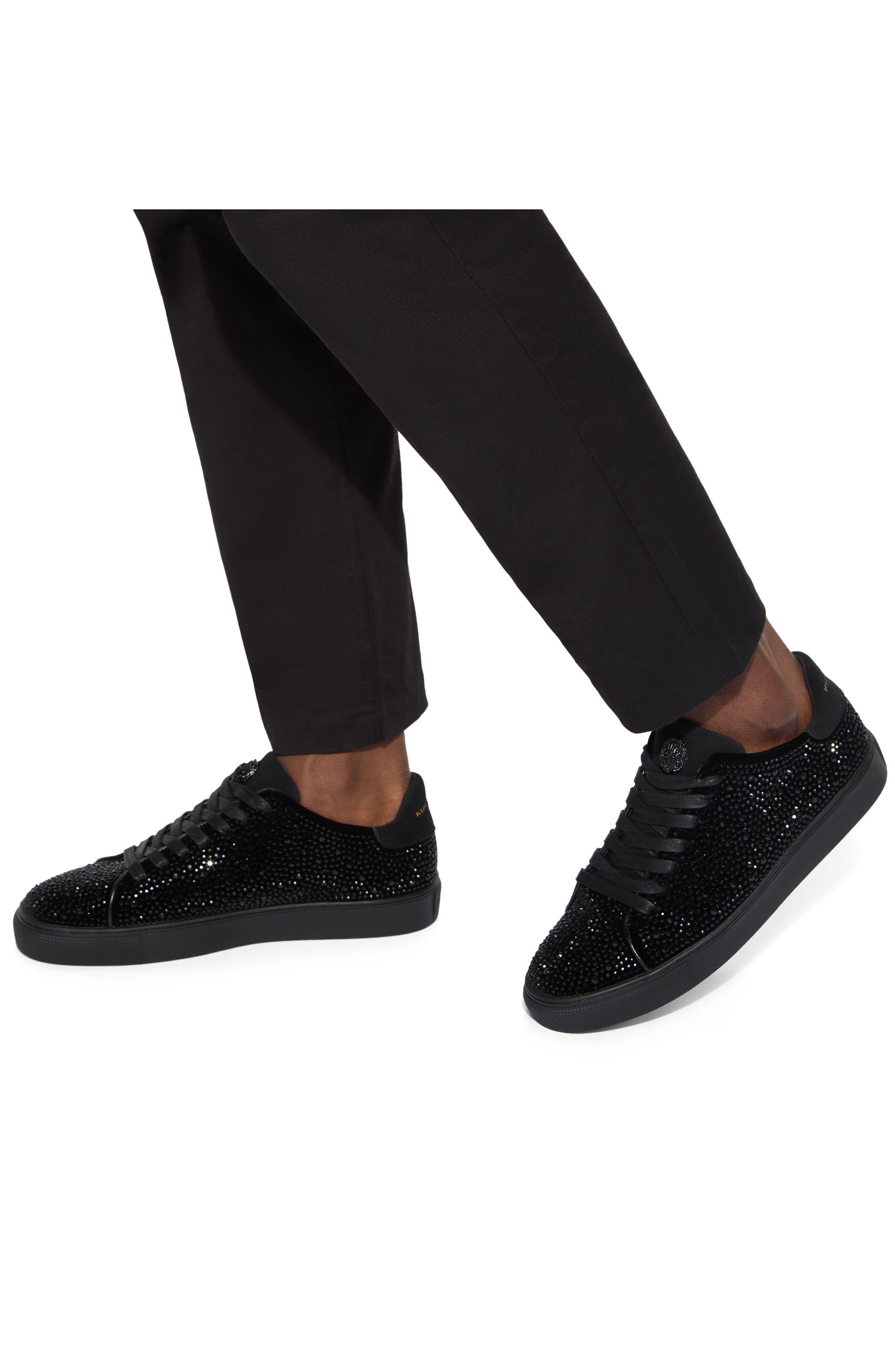 Kurt Geiger London Lennon Crystal Low Top Sneaker, Alternate, color, Black