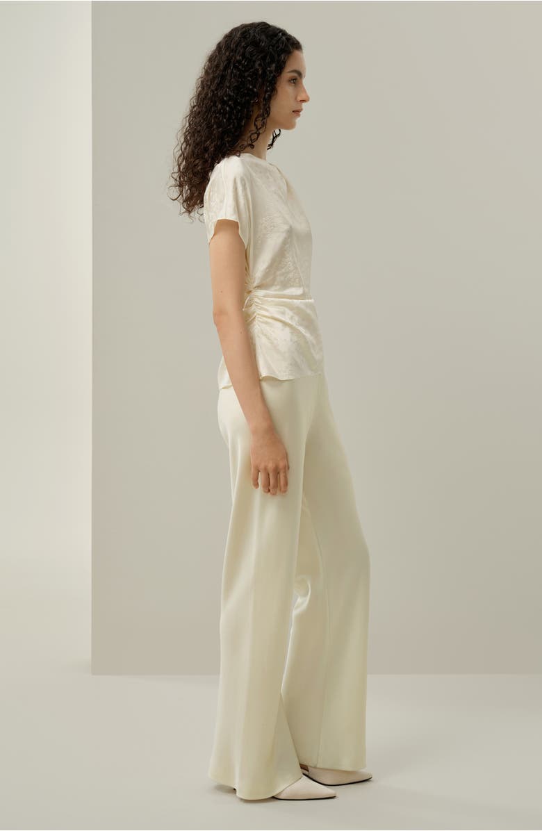 Lilysilk Ying Jacquard Silk Top, Alternate, color, Lily White