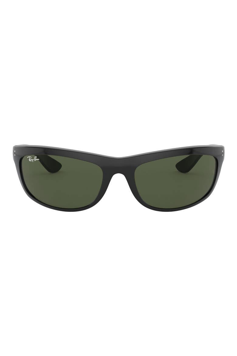 62mm Oversize Rectangular Sunglasses, Main, color, BLACK