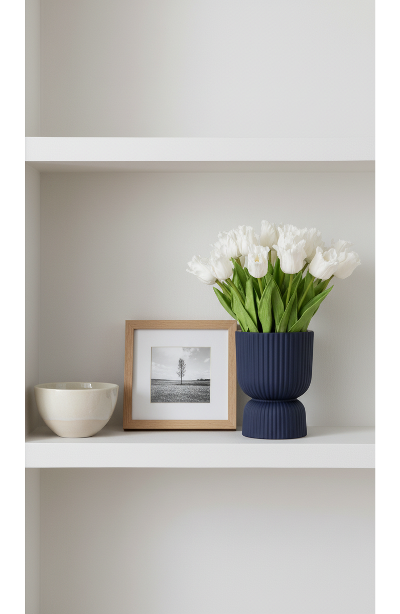 CocoBella Marigold RealTouch Tulip Pedestal Arrangement, Alternate, color, 