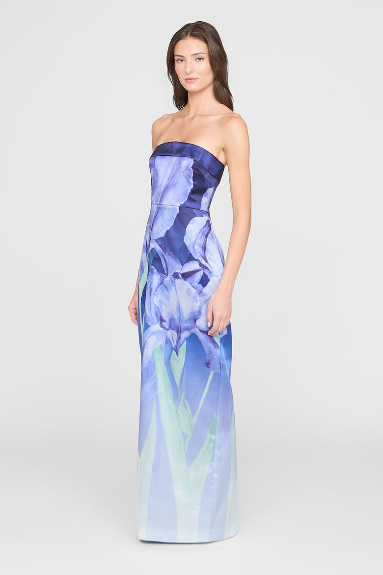 Cyrilla Strapless Column Gown, Alternate, color, Moonlight Bloom