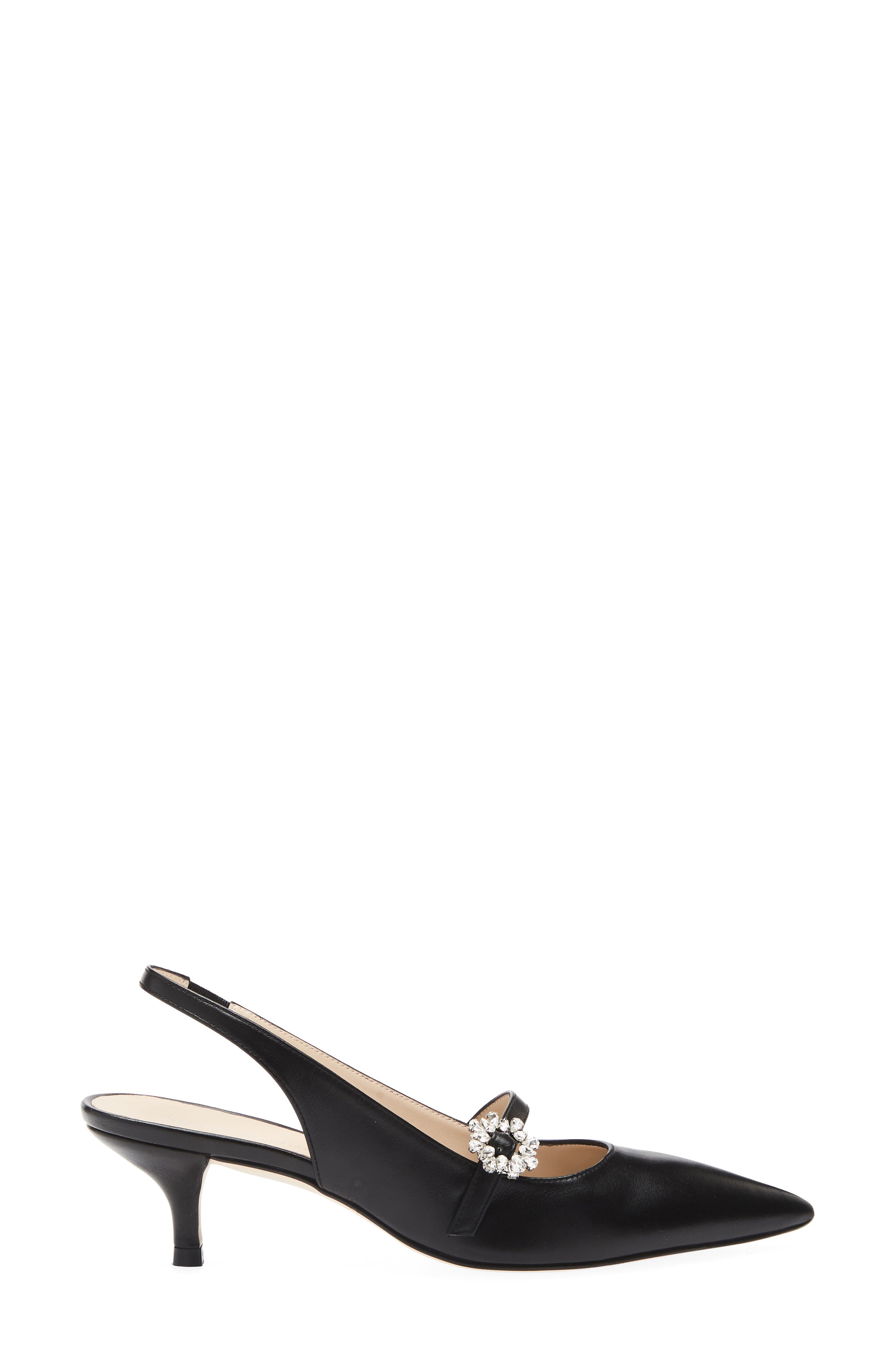 Stuart Weitzman Aura May Jane Kitten Heel Slingback Pump, Alternate, color, Black