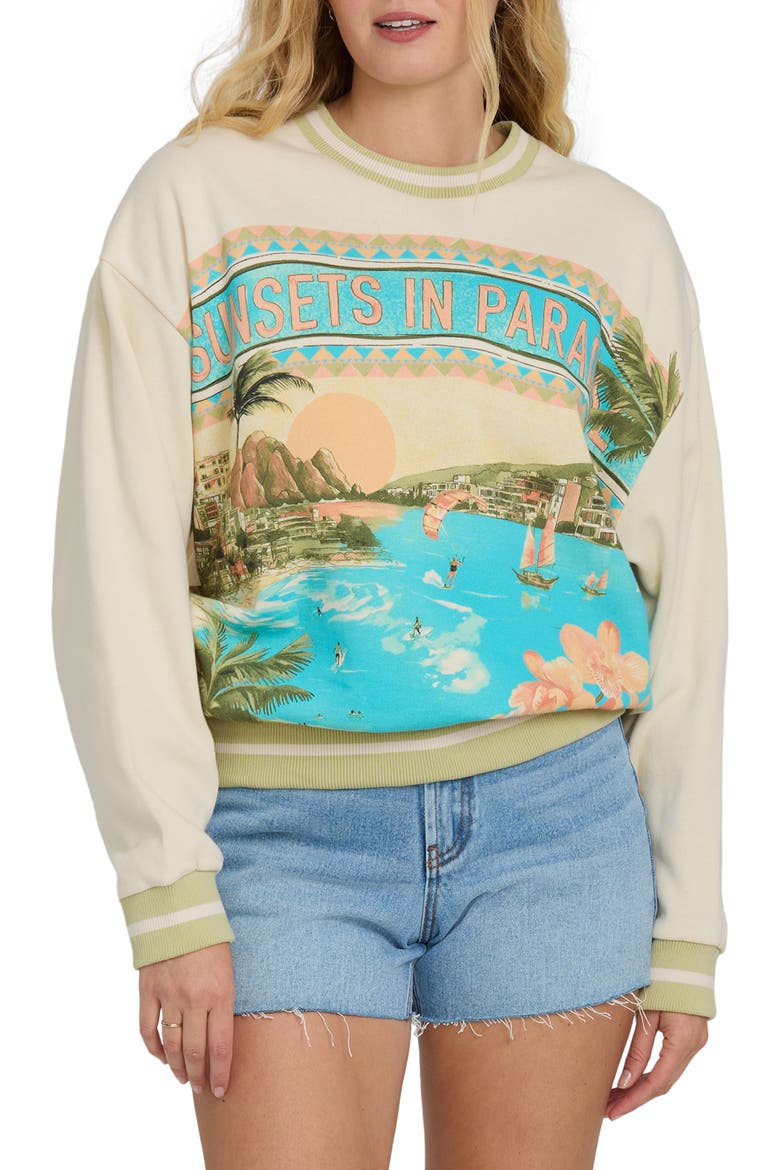 Summer Dream Kendal Crewneck Sweatshirt, Main, color, WHITE CAP