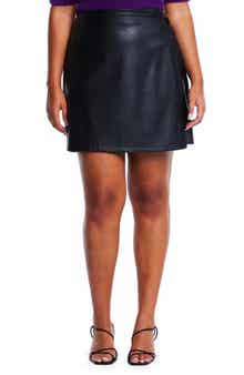 Estelle Lucinda Faux Leather Wrap Miniskirt