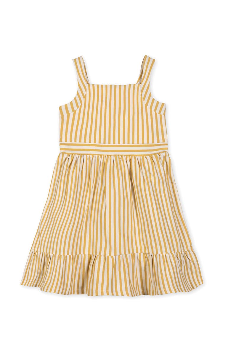 Hope & Henry Kids' Organic Knit Tank Sundress with Flounce, Main, color, Sunny Stripe