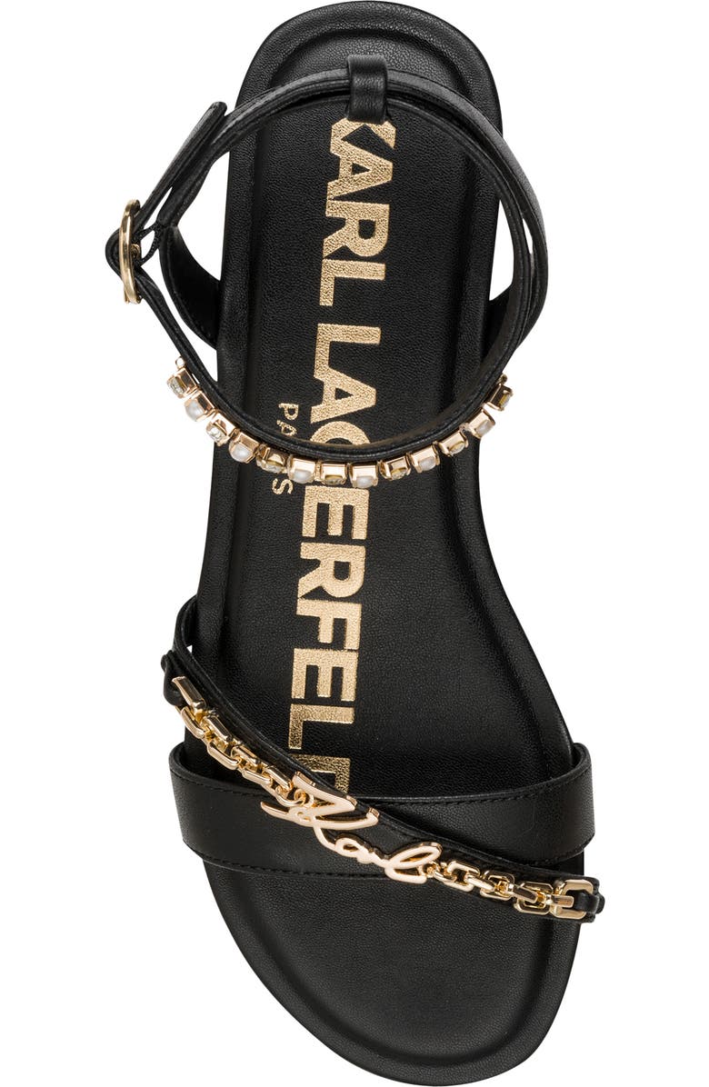 KARL LAGERFELD PARIS Christiano Ankle Strap Sandal, Alternate, color, Black