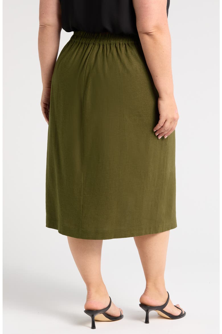 Wooster Linen Blend Pencil Skirt, Alternate, color, FERN