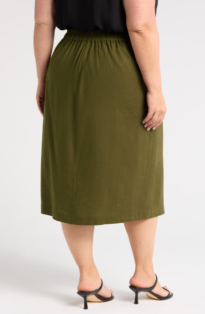 Universal Standard Wooster Linen Blend Pencil Skirt, Alternate, color, Fern