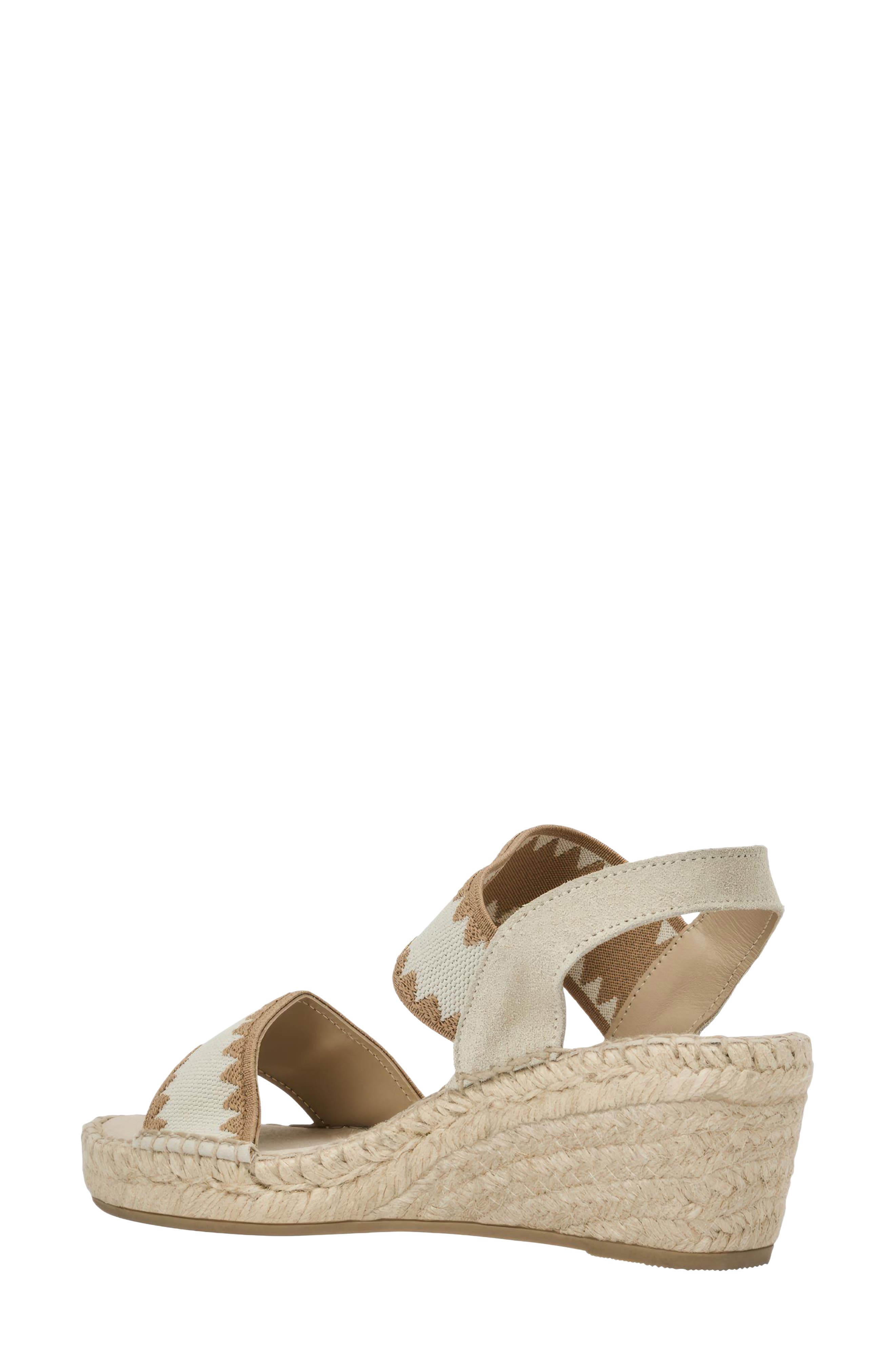 André Assous Ava Ankle Strap Espadrille Wedge, Alternate, color, Bone