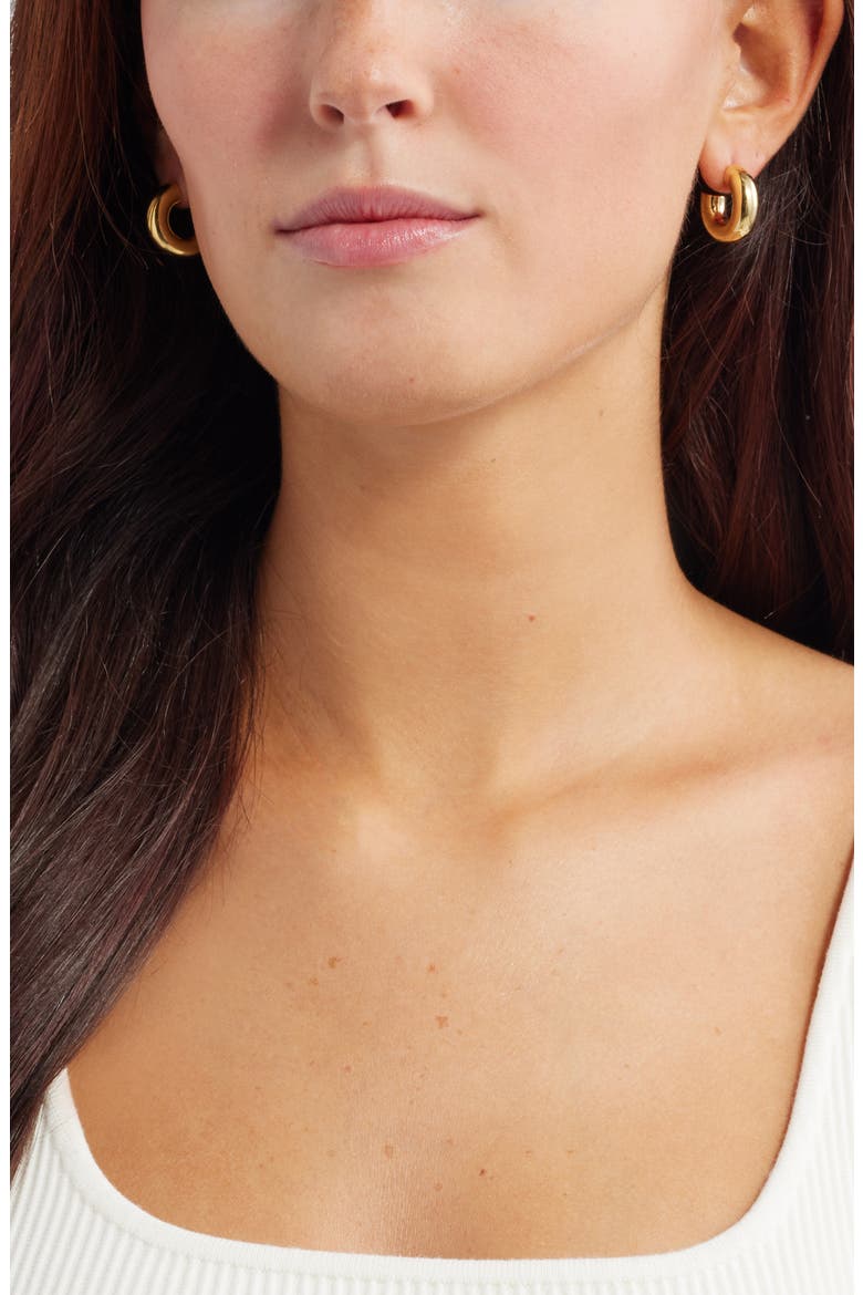 Demi Fine Chunky Hoop Earrings, Alternate, color, 14K GOLD PLATED