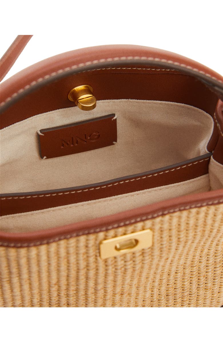 MANGO Raffia Effect Bucket Bag, Alternate, color,