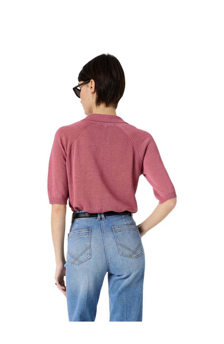 GERARD DAREL Loula Polo Collar Jumper, Alternate, color, Rosewood