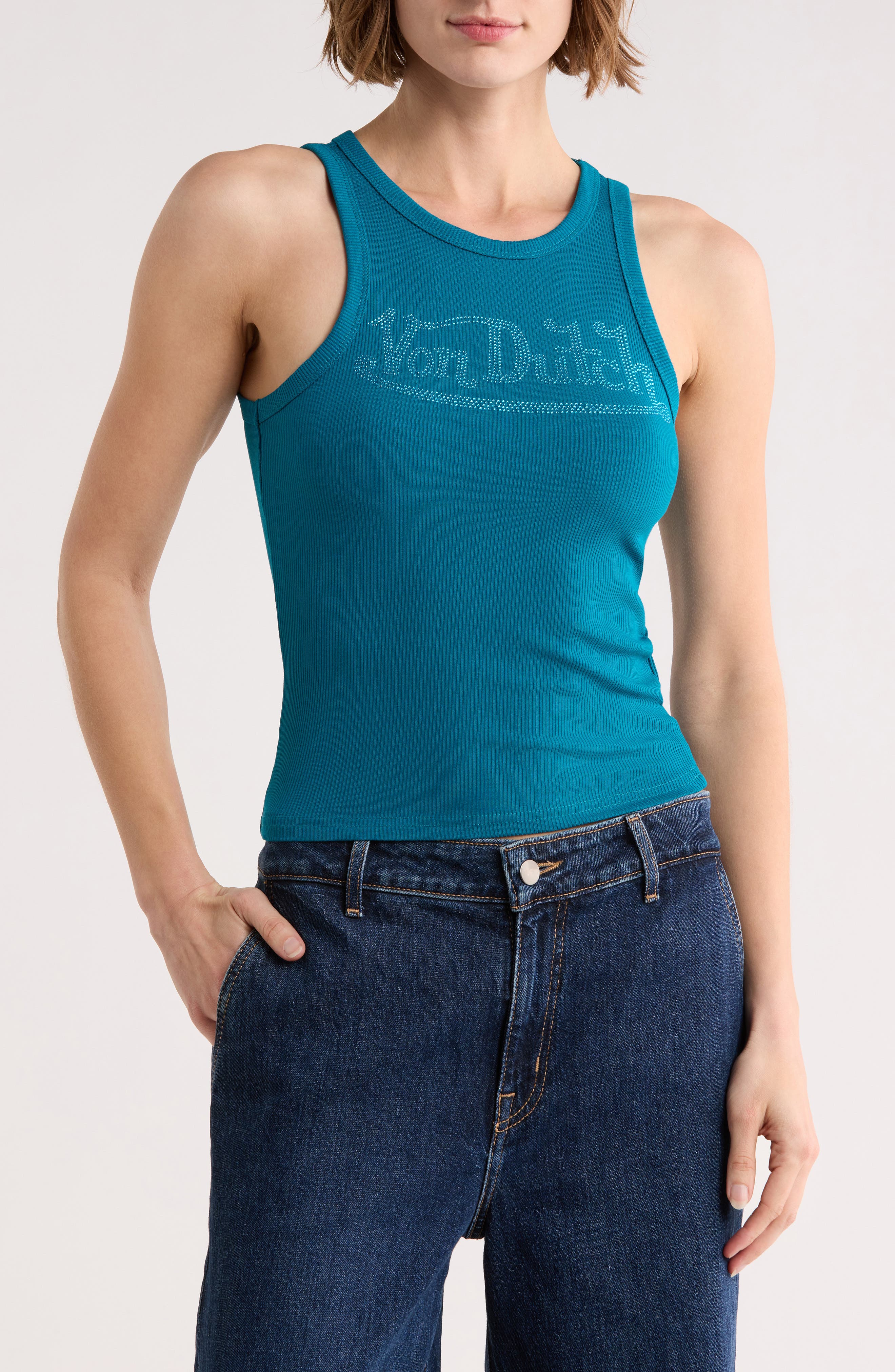 Von Dutch Ribbed Jersey Tank