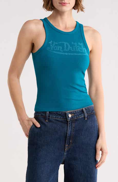 Von Dutch Ribbed Jersey Tank