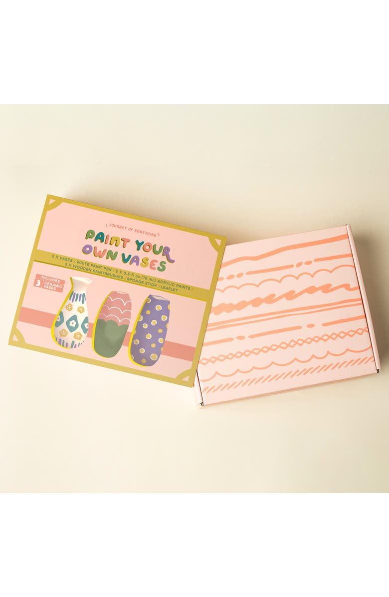 Journey of Something Paint Your Own Vases, DIY Painting Kit, 3 White Vases, Alternate, color, Multicolored