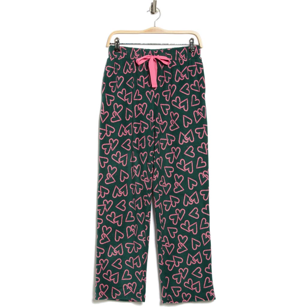 Jaclyn Print Fleece Pajama Pants In Blue
