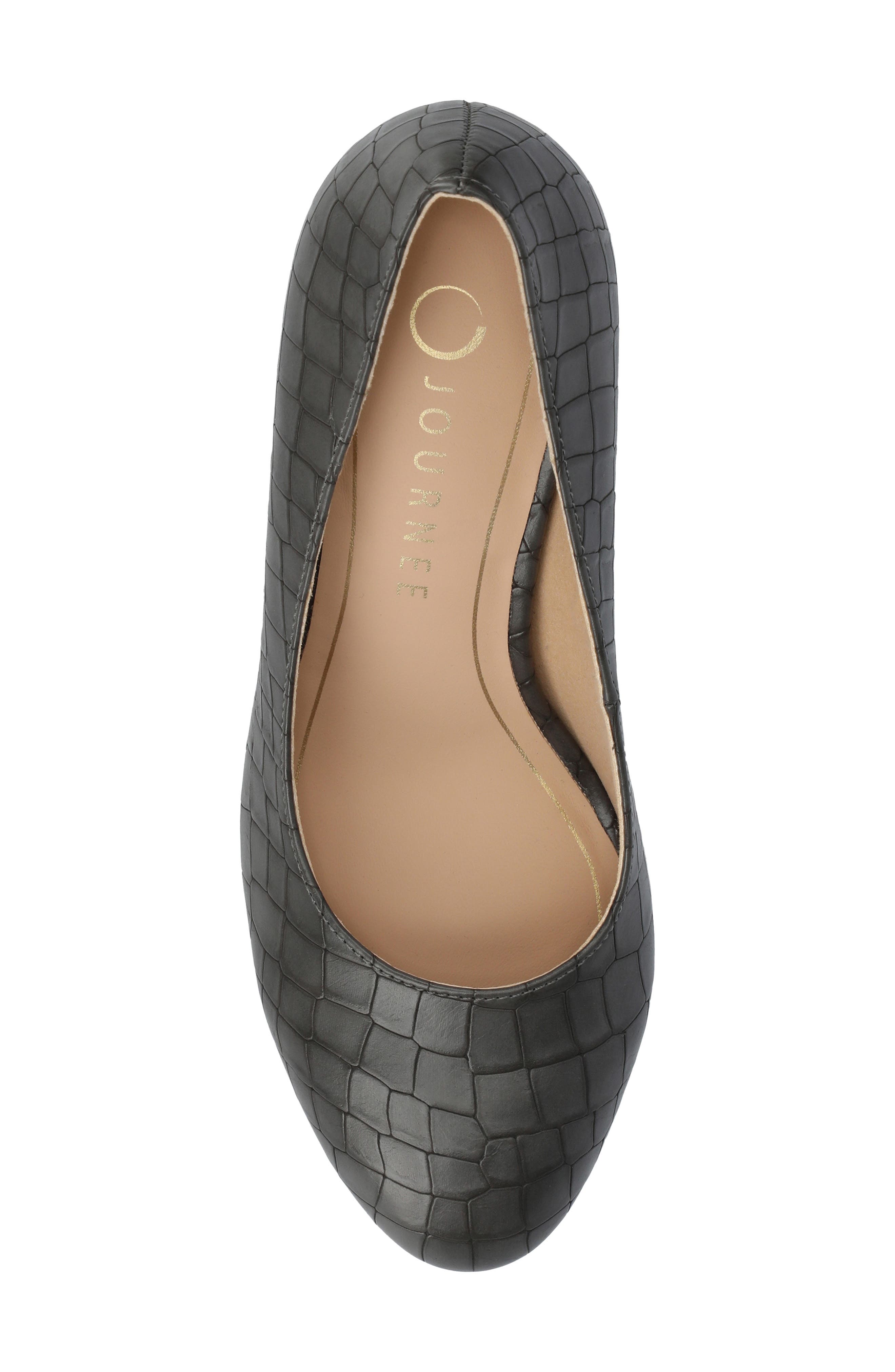 Journee Collection Seraphina Pump, Alternate, color, Charcoal Crocodile