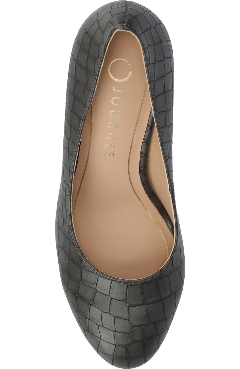 Journee Collection Seraphina Pump, Alternate, color, Charcoal Crocodile