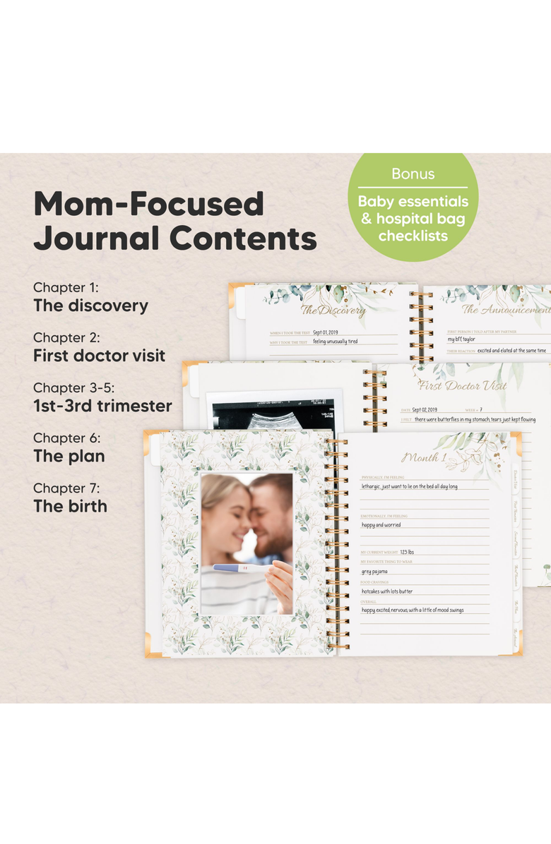 KeaBabies Inspire Pregnancy Journal, Alternate, color, Alpine