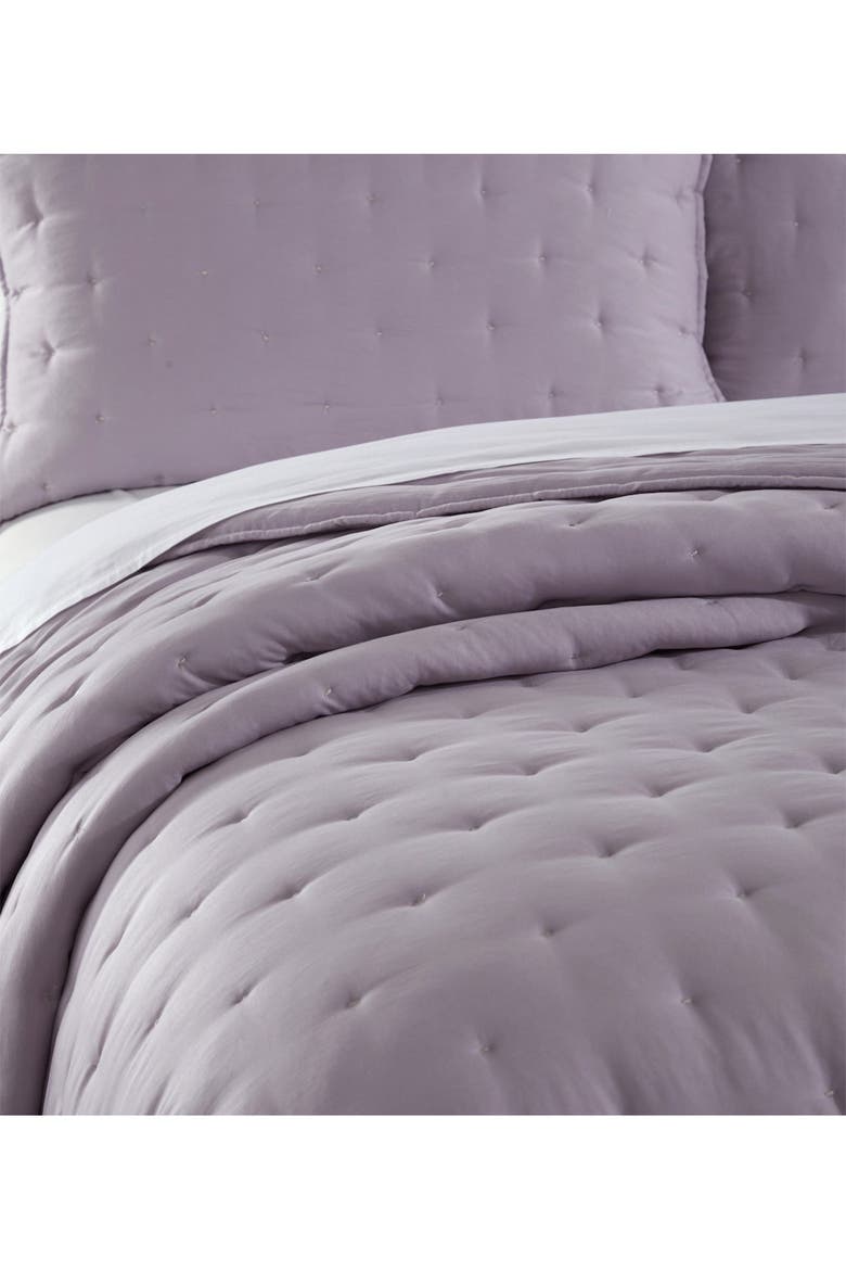 CHIC Chylar Tufted Cross Stitched Design Queen Quilt Set - Lavender - 3 ...