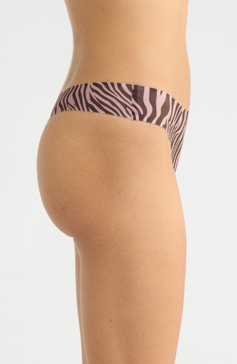 MeUndies Dreamseam Thong, Alternate, color, Blush Zebra