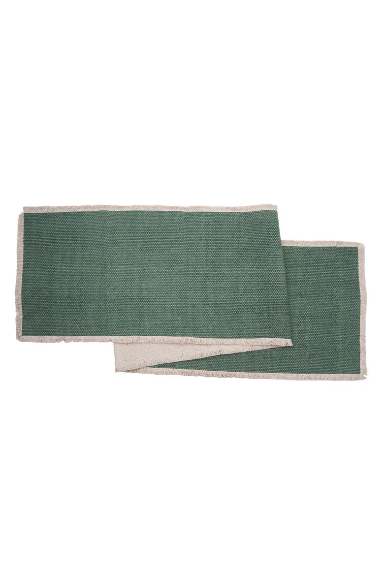 Fringed Aspen Table Runner 14" x 72", Main, color, Green