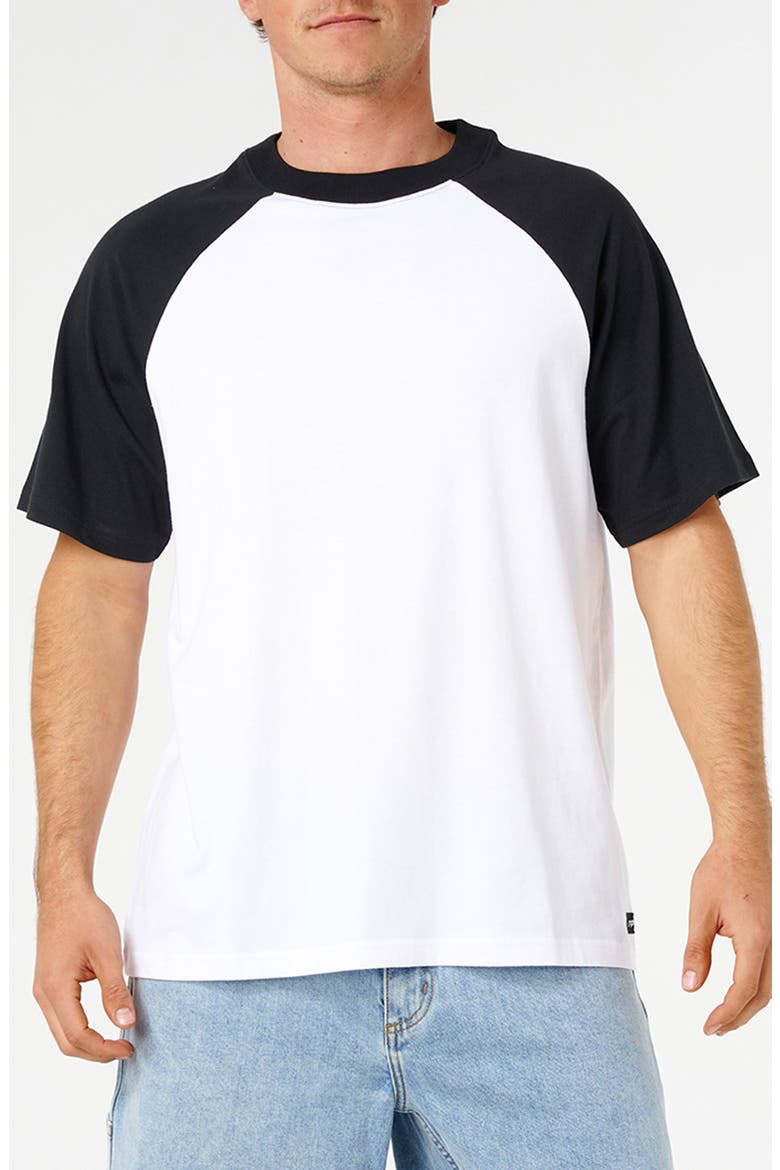 Classic Colorblock Raglan Sleeve Cotton T-Shirt, Main, color, BLACK/ WHITE