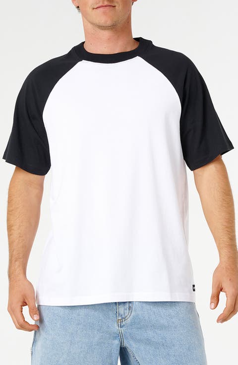 Classic Colorblock Raglan Sleeve Cotton T-Shirt