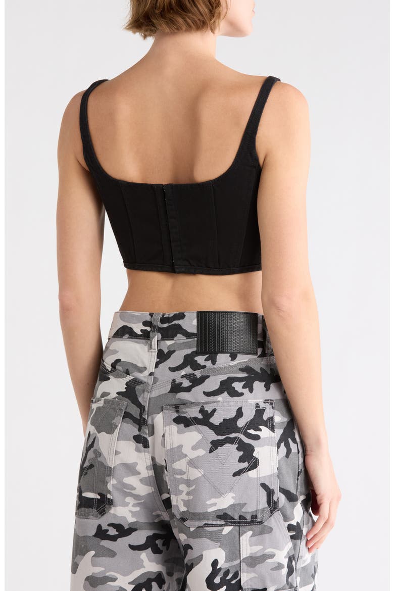 Denim Bustier, Alternate, color, BLACK