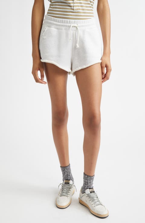 Distressed Cotton Sweat Shorts